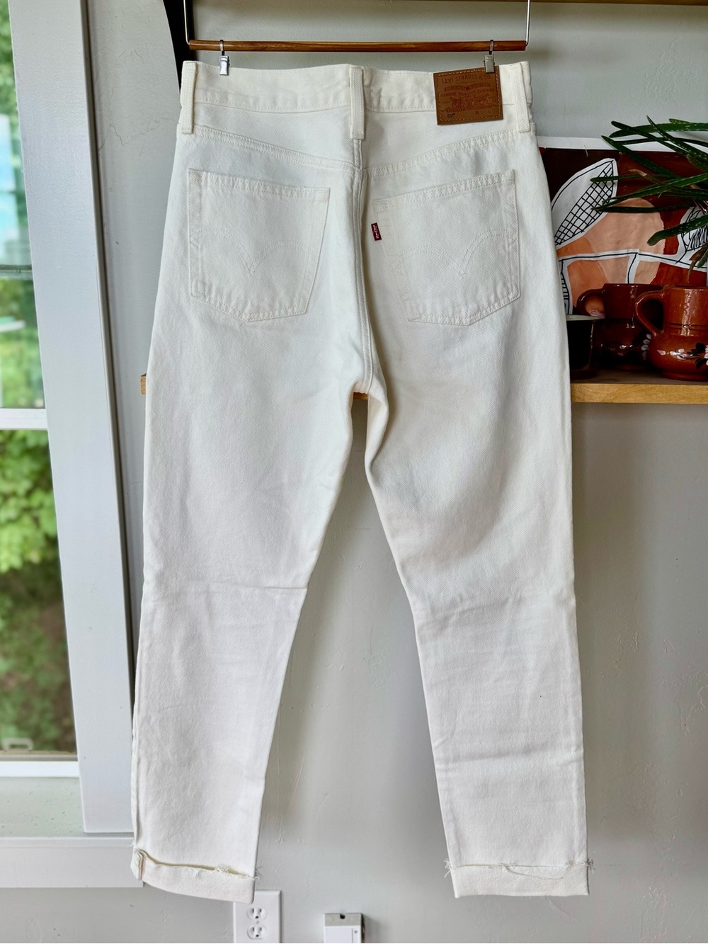 Levi’s 501 White Denim Button Fly Jeans Size 28 x 32